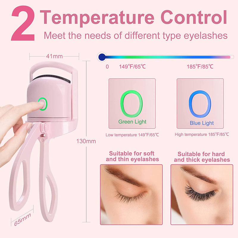 Portable Heated Eyelash Curler - Long-Lasting Lift, USB Rechargeable - Sozofy