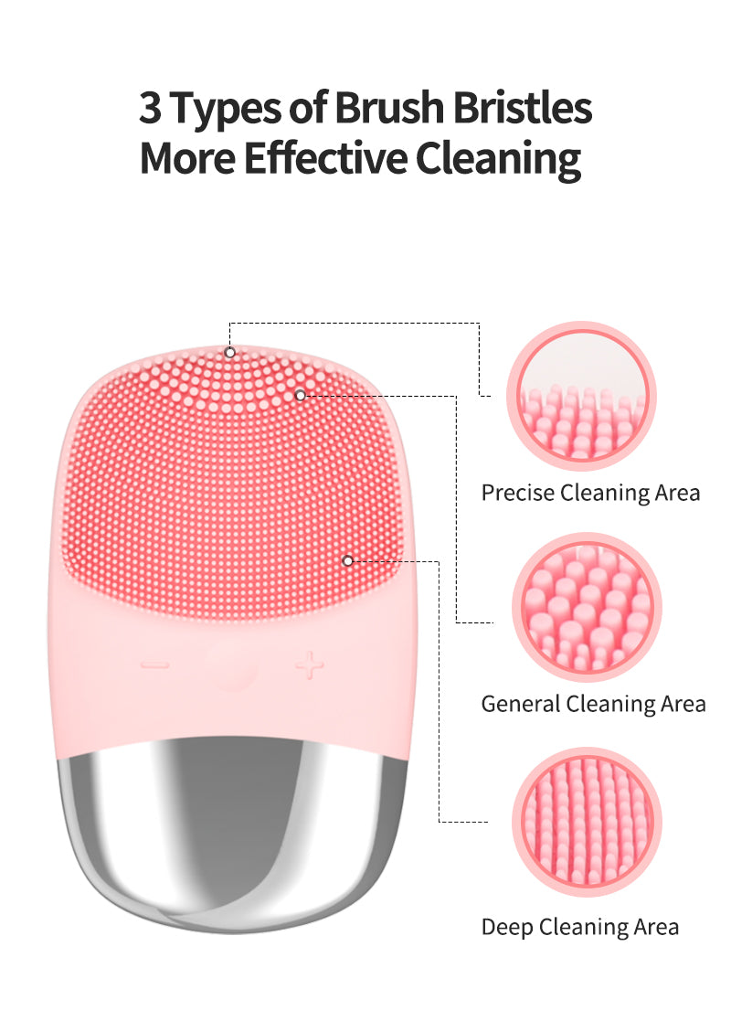 Mini Electric Silicone Face Cleansing Brush - Deep Clean & Skin Massage - Sozofy