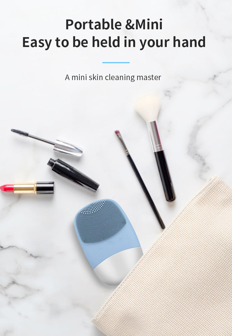 Mini Electric Silicone Face Cleansing Brush - Deep Clean & Skin Massage - Sozofy