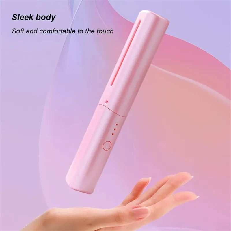 Professional Wireless Hair Straightener & Curler - Fast Heating, Portable Styling Tool - Sozofy