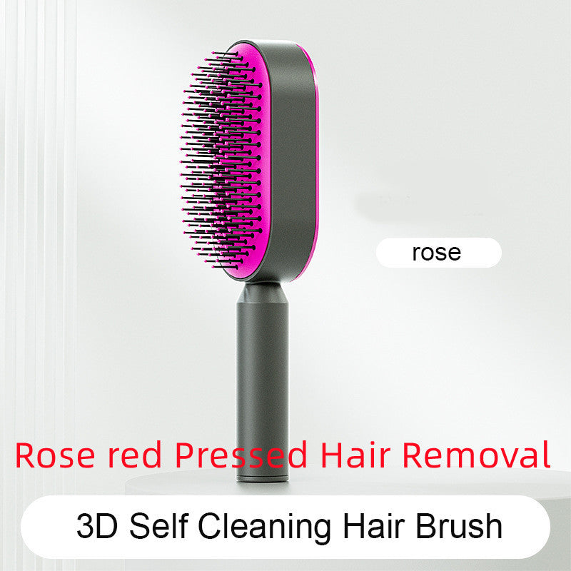 Self-Cleaning Hair Brush - One-Key Hair Removal & Scalp Massage - Sozofy